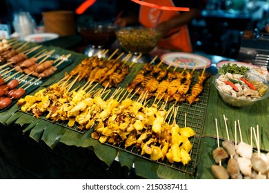 Food At A Street Market In The Evening In Krabi,Thai Food