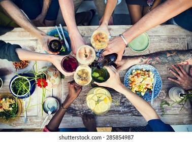 Food Table Healthy Delicious Organic Meal Concept - Shutterstock ID 285854987