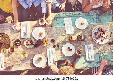 Food Table Healthy Delicious Organic Meal Concept - Shutterstock ID 297166031