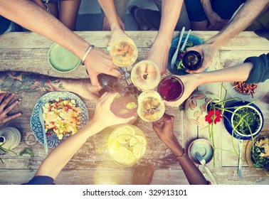Food Table Healthy Delicious Organic Meal Concept - Shutterstock ID 329913101