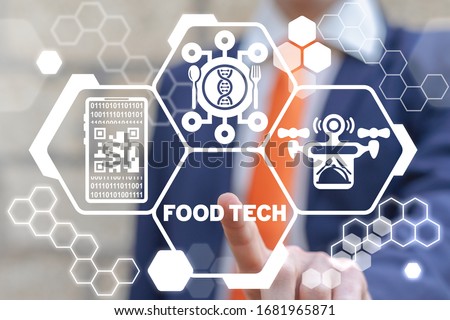 Food Technology Modern Concept. Food Tech. Smart Buy Delivery Meal.