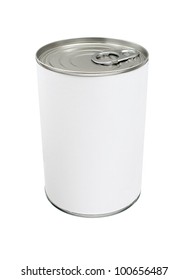 Food Tin Can With Blank White Label