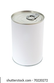 Food Tin Can With Blank White Label