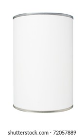 Food Tin Can With Blank White Label