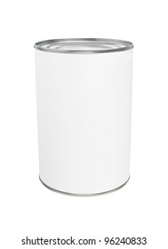 Food Tin Can With Blank White Label