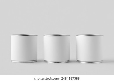 Food tin can packaging mockup, medium size.