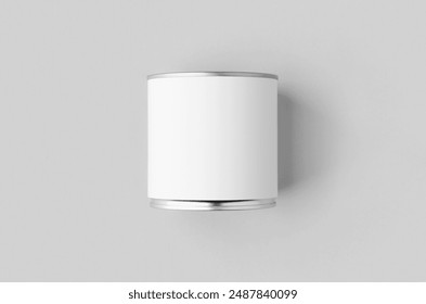 Food tin can packaging mockup, medium size.