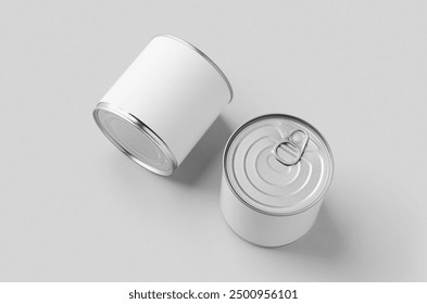 Food tin can packaging mockup, medium size.