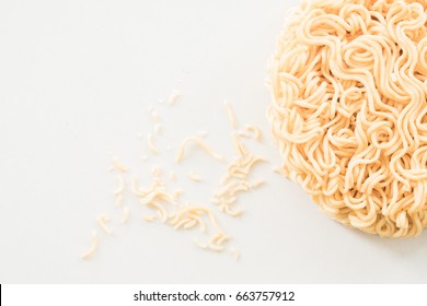 FOOD : Top view of instant noodle on white background with copy space - Shutterstock ID 663757912