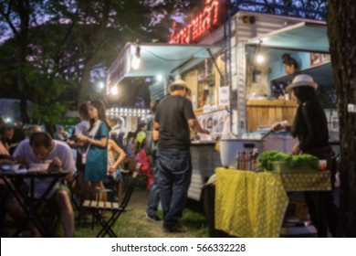 Food Truck Festival Blurred on Purpose