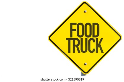 Food Truck Sign Isolated On White Background