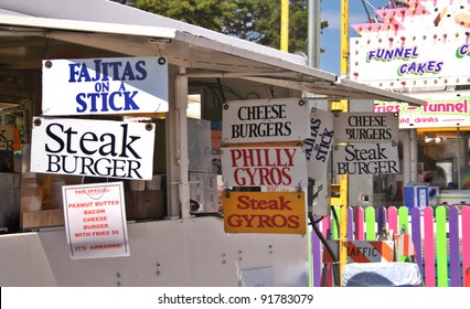 Food Vendor At County Fair Food Trucks