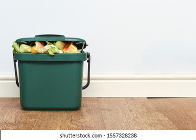 Food Waste From Domestic Kitchen Responsible Disposal Of Household Food Wastage In An Environnmentally Friendly Way By Recycling In Compost Bin At Home