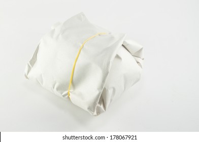 Food Wrap In Paper With Elastic Rubber, Wrapping Food In Thailand