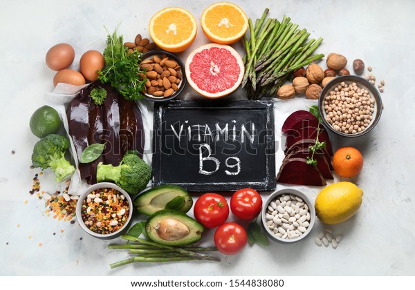 Foods High Vitamin B9 Healthy Food Stock Photo 1544838080 | Shutterstock