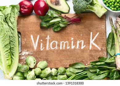 Foods Rich In Vitamin K. Top View