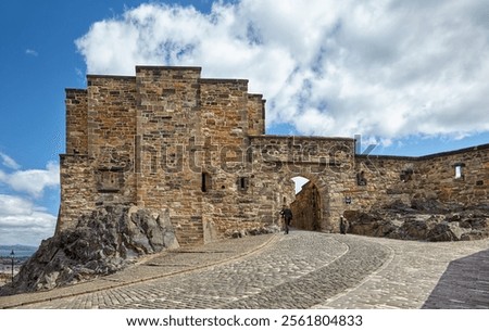 Foog's Gate at the approach to the Upper Ward or Citadel of Edinburgh castle on the highest part of the Castle Rock. Edinburgh Scotland