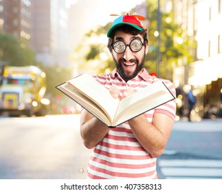 fool crazy man. happy expression