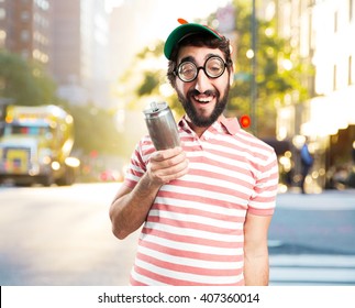 fool crazy man. happy expression