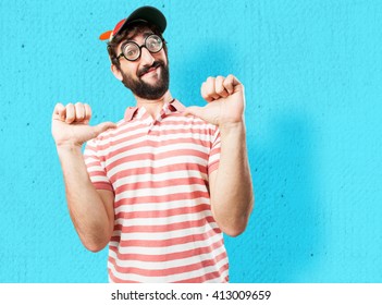 fool crazy man. happy expression