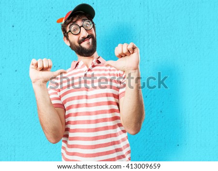 fool crazy man. happy expression
