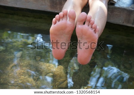foot after soaking in hot spring