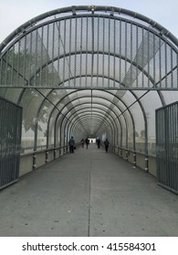 Foot Bridge From USA To Mexico Near The Border Crossing In Otay Mesa, California