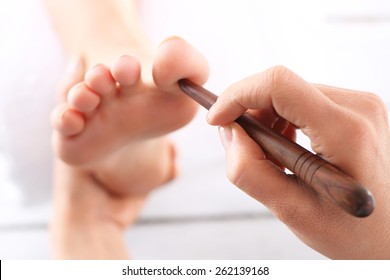 Foot Massage, Foot Reflexology.Natural Medicine, Reflexology, Acupressure Foot Massage Oppresses Energy Flow Points