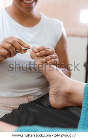Foot massage, massage therapy in spa