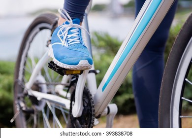 Foot On A Bicycle Pedal