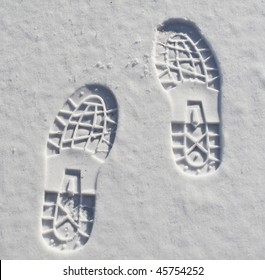 Foot Prints In Fresh Snow