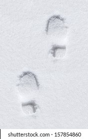 Foot Prints In Snow 