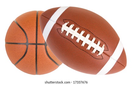Football And Basketball Closeup