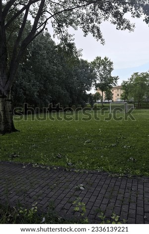 Similar – Image, Stock Photo Football field romance