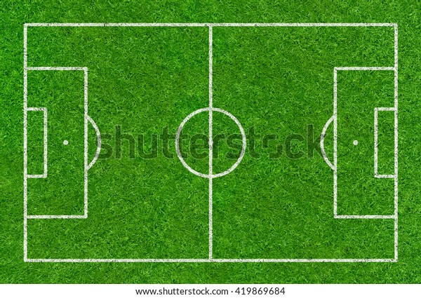 Football Field Drawn On Grass Background Stock Photo 419869684 ...