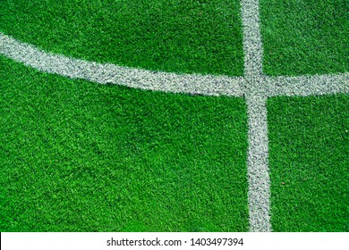 Football Field Grass With Chalk Line, Sport Background