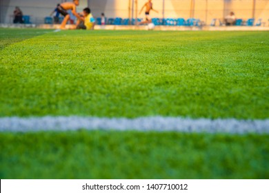 Football Field Grass With Chalk Line