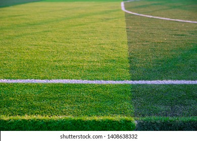 Football Field Grass With Chalk Line