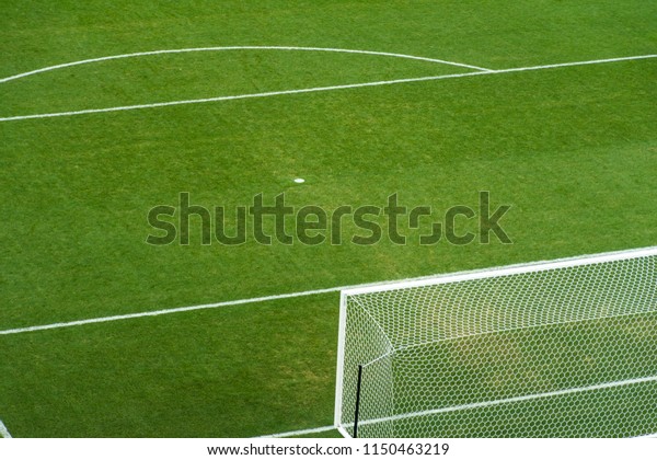 Football field. Penalty area. The penalty mark\
for the execution of the\
penalty.