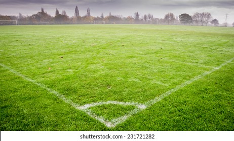 Football Field, Playground, In Residential Area, England