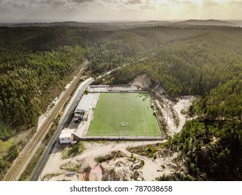 Football field seen from above