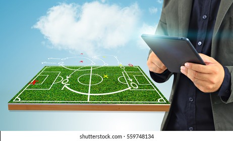 Football Manager Plan Tactics On Tablet.