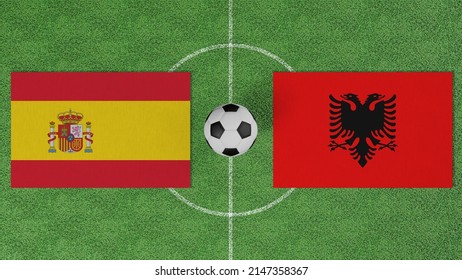 Football Match Spain Vs Albania Flags Stock Photo 2147358367 | Shutterstock