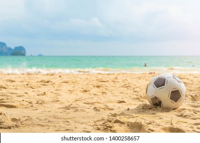 football on the beach blue sky background - Powered by Shutterstock