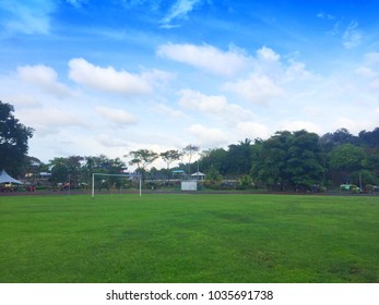 Football Pitch In Rural Malaysia. Located In Limbang, Sarawak, Malaysia.