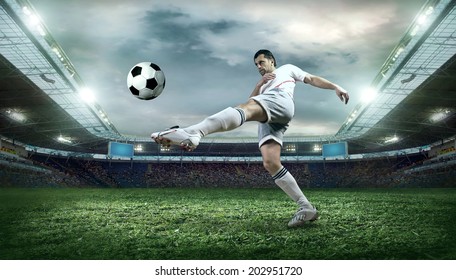 Young Boy Soccer Ball Doing Flying Stock Photo 1179085357 | Shutterstock