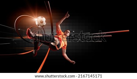 Football players and abstract background, 3d rendering