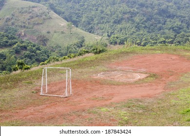 Football Playground On The Hill In North Of Thailand