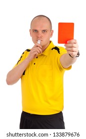 Furious Football Referee Showing Yellow Card Stock Photo 273148544 ...