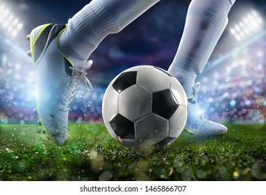 Football Scene Night Match Close Soccer Stock Photo 1465866707 ...